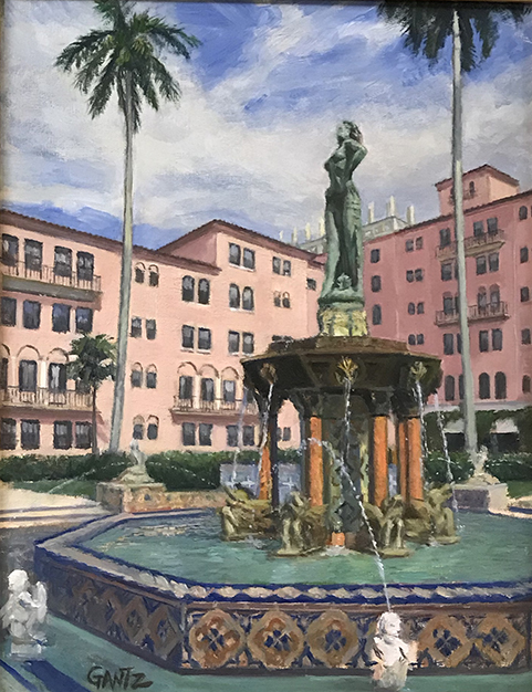 Fountain at the Pink Hotel by Richard Gantz